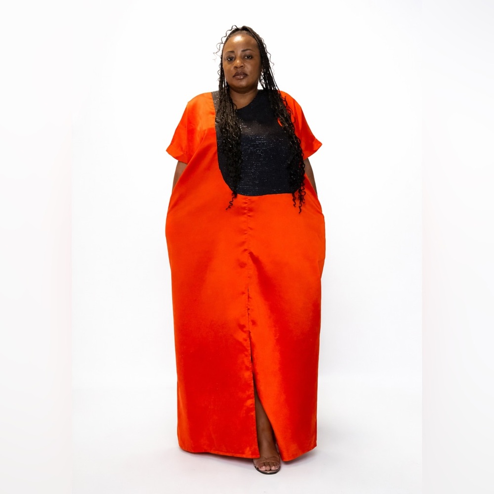 Vibrant Orange Maxi Dress